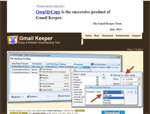 Tablet Screenshot of gmailkeeper.com